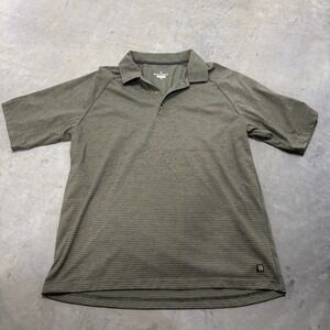 ROYAL ROBBINS‎ Men's Gray Brown Striped Short Sleeve Polo Shirt XL